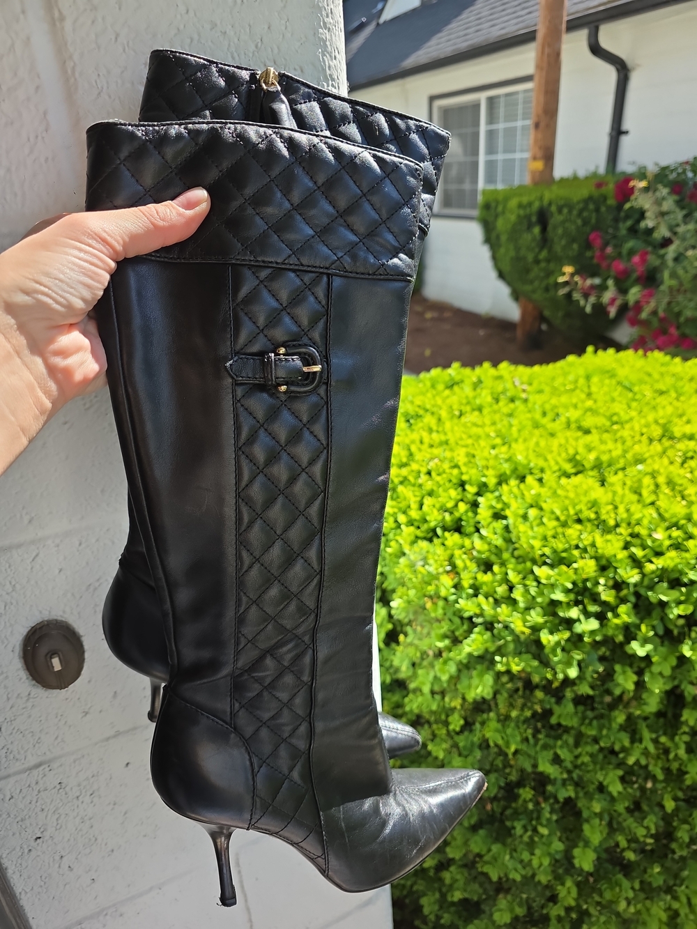 Burberry Black Pantent Leather Stiletto Boots Women's Size 38
